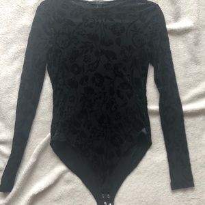 Sheer floral design bodysuit